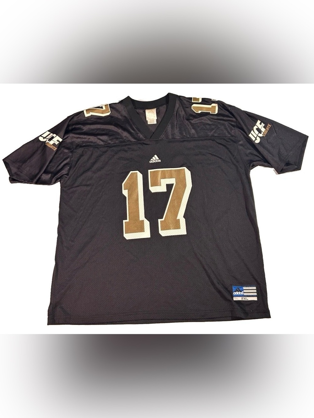 Vintage Adidas UCF Knights Football Jersey Men's 2XL Black Gold Mesh NCAA
